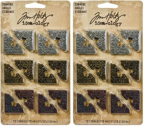 Metal Corners, 12 per Pack, 1 Inch, Antique Finishes, TH92789 (Pack of 2) Metal Corners, 12 per Pack, 1 Inch, Antique Finishes, TH92789 (Pack of 2)