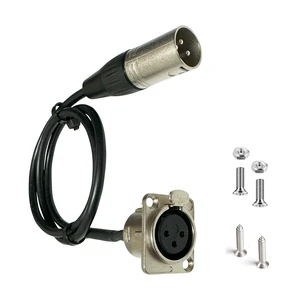 Premium XLR Pass Through Cable, No Solder, for Stage Box, Patch Panel, Floor Box - No Solder for Pro Audio Installations (Female to Male) Premium XLR Pass Through Cable, No Solder, for Stage Box, Patch Panel, Floor Box - No Solder for Pro Audio Installations (Female to Male)