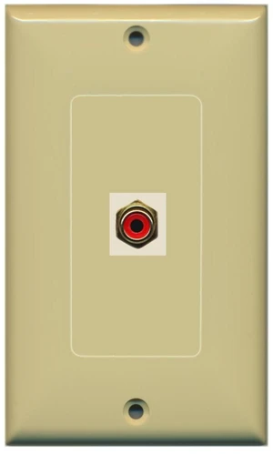 1 RCA Red for Subwoofer Audio Port Wall Plate Decorative - Ivory 1 RCA Red for Subwoofer Audio Port Wall Plate Decorative - Ivory