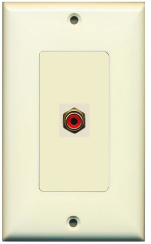 1 RCA Red for Subwoofer Audio Port Wall Plate Decorative - Light Almond 1 RCA Red for Subwoofer Audio Port Wall Plate Decorative - Light Almond
