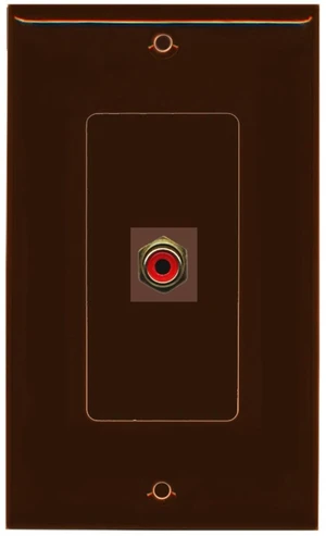 1 RCA Red for Subwoofer Audio Port Wall Plate Decorative - Brown 1 RCA Red for Subwoofer Audio Port Wall Plate Decorative - Brown