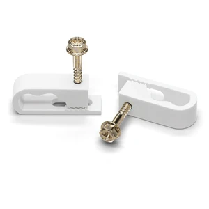 Dual Cable Clips with Screws - 1/2 Inch Coaxial Cable Clamps Outdoor - Exterior Cord Management for Coax, CAT Ethernet, Electrical Wire - Screw Clamps for Wires on Wall - 50 PCS, White Dual Cable Clips with Screws - 1/2 Inch Coaxial Cable Clamps Outdoor - Exterior Cord Management for Coax, CAT Ethernet, Electrical Wire - Screw Clamps for Wires on Wall - 50 PCS, White