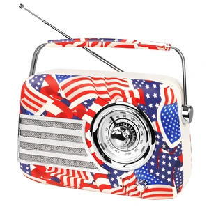 Vintage Radio Bluetooth Speaker,Patriotic Flag 20+ Hours Playtime Rechargeable Retro Bluetooth Speaker,Portable Radio with Bluetooth/Type-C for Viantage Decor/Gift Vintage Radio Bluetooth Speaker,Patriotic Flag 20+ Hours Playtime Rechargeable Retro Bluetooth Speaker,Portable Radio with Bluetooth/Type-C for Viantage Decor/Gift