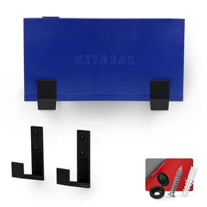 2.5" Cable Box Wall Mount Hanger Holder, Adhesive & Screw-in, for Routers, Laptops, Modem, Mesh WiFi, Apple TV, Network Switch & More, for Devices Upto 2.5" / 63mm Wide, (Black) by 2.5" Cable Box Wall Mount Hanger Holder, Adhesive & Screw-in, for Routers, Laptops, Modem, Mesh WiFi, Apple TV, Network Switch & More, for Devices Upto 2.5" / 63mm Wide, (Black) by