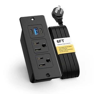 Recessed Power Strip, Flat Plug Furniture Table Outlets with 2 USB C and 1 USB A Port for Multiple Devices, 6ft Extension Cord, 20W Power Delivery Charging for Home, Office, Conference Table, Dorm Recessed Power Strip, Flat Plug Furniture Table Outlets with 2 USB C and 1 USB A Port for Multiple Devices, 6ft Extension Cord, 20W Power Delivery Charging for Home, Office, Conference Table, Dorm