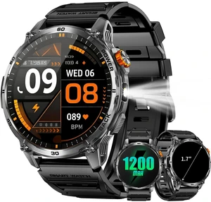 Military Smart Watch for Men, 1.7" HD Touchscreen, Bluetooth Calling, 1200mAh Battery, Heart Rate/SpO2/Blood Pressure, 110+ Sports Modes, 5ATM Waterproof Fitness Watch for Android & iPhone Military Smart Watch for Men, 1.7" HD Touchscreen, Bluetooth Calling, 1200mAh Battery, Heart Rate/SpO2/Blood Pressure, 110+ Sports Modes, 5ATM Waterproof Fitness Watch for Android & iPhone