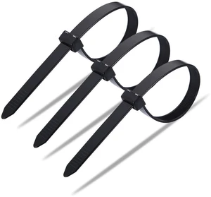60 Piece Multi-Purpose Ultra Heavy Duty UV Cable Ties,11.8 Inch Width 0.51 Inch, 250 lbs Tensile Strength,Non-metal bands,Black 60 Piece Multi-Purpose Ultra Heavy Duty UV Cable Ties,11.8 Inch Width 0.51 Inch, 250 lbs Tensile Strength,Non-metal bands,Black
