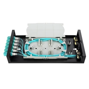 Wallmount Box Fiber Optic Terminal encloure 12 Strand Duplex LC MM OM3 10G pigtials and 6 pcs Duplex Adaptor Loaded Wallmount Box Fiber Optic Terminal encloure 12 Strand Duplex LC MM OM3 10G pigtials and 6 pcs Duplex Adaptor Loaded