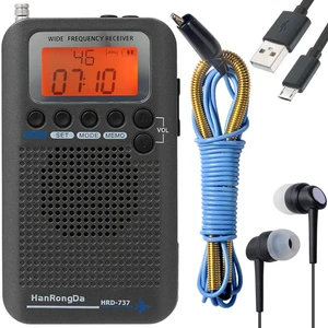 CB Radio Portable VHF FM AM Shortwave with Speaker and Backlit, Air Band Receiver with Extend Antenna and 700mAh Battery, Full Band Digital Radios with Alarm Clock and Sleep Timer HRD-737 CB Radio Portable VHF FM AM Shortwave with Speaker and Backlit, Air Band Receiver with Extend Antenna and 700mAh Battery, Full Band Digital Radios with Alarm Clock and Sleep Timer HRD-737