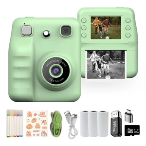 Kids Instant Print Camera for Girls Boys Christmas Birthday Gift (Green) Digital Camera with 1080p Videos, Print Paper and 32GB Card, Portable Travel Cameras Toy for 3, 4, 5-12 Year Old Girls Boy Kids Instant Print Camera for Girls Boys Christmas Birthday Gift (Green) Digital Camera with 1080p Videos, Print Paper and 32GB Card, Portable Travel Cameras Toy for 3, 4, 5-12 Year Old Girls Boy