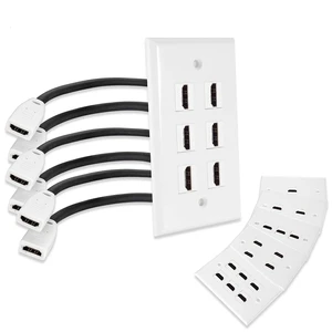 Single Port 4K HDMI Wall Plate Outlet Cover with 6 Inch Female to Female High Speed HDMI Pigtail Cable for Video Game Systems,TV Boxes(6-Port) Single Port 4K HDMI Wall Plate Outlet Cover with 6 Inch Female to Female High Speed HDMI Pigtail Cable for Video Game Systems,TV Boxes(6-Port)