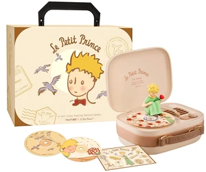 The Little Prince Portable Bluetooth Speaker, Gift-Ready Set Officially Licensed Design Gift Packaging Bluetooth Music Box with Carry Handle Breathing Light Rotates While Playing The Little Prince Portable Bluetooth Speaker, Gift-Ready Set Officially Licensed Design Gift Packaging Bluetooth Music Box with Carry Handle Breathing Light Rotates While Playing