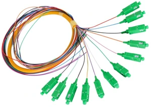 12-Strand SC APC Singlemode Pigtail 1.2m, 1-Pack 12F SC/APC singlemode fiber pigtails, 9/125um, low insertion loss. For FTTH, data centers, and network patching 12-Strand SC APC Singlemode Pigtail 1.2m, 1-Pack 12F SC/APC singlemode fiber pigtails, 9/125um, low insertion loss. For FTTH, data centers, and network patching