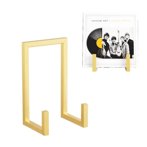 Records Storage Holder, Vinyl LP Gold Stand CD Display Frame,Metal Album Storage for Vinyl Records,2 Pack Records Storage Holder, Vinyl LP Gold Stand CD Display Frame,Metal Album Storage for Vinyl Records,2 Pack