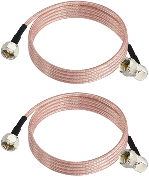 TV Coax Cables 6ft Slim 75 Ohm RG179 F-Type Male Cables 2-Pack Right Angle Quad Shielded 90 Degree Coax Cable Cord for TV, HDTV, CATV, Satellite Receivers Antenna Cable Box TV Coax Cables 6ft Slim 75 Ohm RG179 F-Type Male Cables 2-Pack Right Angle Quad Shielded 90 Degree Coax Cable Cord for TV, HDTV, CATV, Satellite Receivers Antenna Cable Box