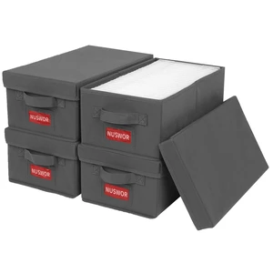 DVD Storage Box - DVD Storage Solutions 4Pack- Grey Stackable DVD Case Holder Organizer - Holds up to 100 DVDs - 15.75 x 8.1 x 6.1 inches DVD Storage Box - DVD Storage Solutions 4Pack- Grey Stackable DVD Case Holder Organizer - Holds up to 100 DVDs - 15.75 x 8.1 x 6.1 inches