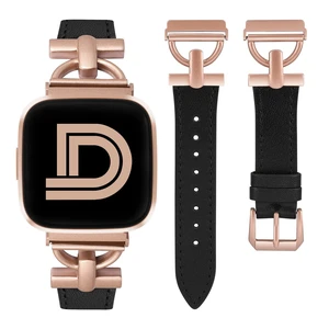 Leather Band Compatible with Fitbit Versa 2 Bands for Women Dressy Slim Leather Strap Wristband with D-Shape Metal Buckle for Fitbit Versa/Versa 2/Versa Lite/Versa SE Smart Watch Leather Band Compatible with Fitbit Versa 2 Bands for Women Dressy Slim Leather Strap Wristband with D-Shape Metal Buckle for Fitbit Versa/Versa 2/Versa Lite/Versa SE Smart Watch