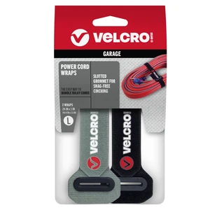 Power Cord Wraps, Slotted Grommet, 24 Inch, 2 Pack Heavy Duty Straps For Extension Cords; Snag-Free Cinching For Garage, RV, Workshop Organization and Storage; Black and Gray Power Cord Wraps, Slotted Grommet, 24 Inch, 2 Pack Heavy Duty Straps For Extension Cords; Snag-Free Cinching For Garage, RV, Workshop Organization and Storage; Black and Gray