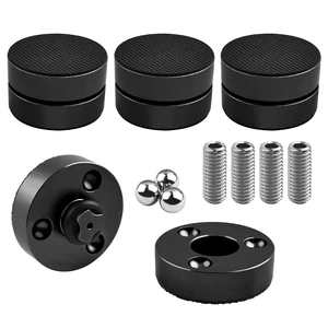 HiFi Audio Isolation Feet for Turntable 4 Packs Black Dual-layer Aluminum Alloy with 3-Ball Bearings, Non-slip Rubber Rings, Pad and M8 Screws, 39mmx24mm, for Subwoofers, Speakers HiFi Audio Isolation Feet for Turntable 4 Packs Black Dual-layer Aluminum Alloy with 3-Ball Bearings, Non-slip Rubber Rings, Pad and M8 Screws, 39mmx24mm, for Subwoofers, Speakers