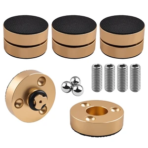 HiFi Audio Isolation Feet for Turntable 4 Packs Gold Dual-layer Aluminum Alloy with 3-Ball Bearings, Non-slip Rubber Rings, Pad and M8 Screws, 39mmx24mm, for Subwoofers, Speakers HiFi Audio Isolation Feet for Turntable 4 Packs Gold Dual-layer Aluminum Alloy with 3-Ball Bearings, Non-slip Rubber Rings, Pad and M8 Screws, 39mmx24mm, for Subwoofers, Speakers