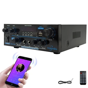 KG AK55 PRO Home Audio Amplifier Receiver Dual-Channel (Max 500W / RMS 25W x 2) Stereo Amplifier, Bluetooth 5.0 Speaker Amp, Supports FM Radio/USB/SD Card Playback, Includes Remote Control KG AK55 PRO Home Audio Amplifier Receiver Dual-Channel (Max 500W / RMS 25W x 2) Stereo Amplifier, Bluetooth 5.0 Speaker Amp, Supports FM Radio/USB/SD Card Playback, Includes Remote Control