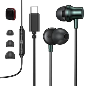 USB C Wired Headphones with Mic for iPhone Duo Type C Earbud Green Tangle-Free USB C Earphones for iPhone 18 Pro Max Galaxy S26 FE S25 for Google Pixel 10 9 for iPad/MacBook Pro Android Phone USB C Wired Headphones with Mic for iPhone Duo Type C Earbud Green Tangle-Free USB C Earphones for iPhone 18 Pro Max Galaxy S26 FE S25 for Google Pixel 10 9 for iPad/MacBook Pro Android Phone