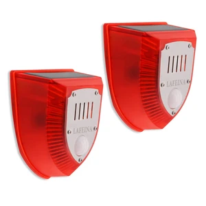 2 Pack Solar Security Alarm Lights, 129dB Gunshot Sounds & Dog Barking Sound & Light Strobe Light Warning Lamp for Outdoor Farm Barn, Villa Yard 2 Pack Solar Security Alarm Lights, 129dB Gunshot Sounds & Dog Barking Sound & Light Strobe Light Warning Lamp for Outdoor Farm Barn, Villa Yard