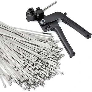 201-Piece Cable Tie Gun Kit,11.8 Inch 304 Stainless Steel Zip Ties Includes 200 Metal Zip Ties and Special Tool, for Chain Link Fence, Wire Mesh, Chicken Coop, Farm and Garden Applications 201-Piece Cable Tie Gun Kit,11.8 Inch 304 Stainless Steel Zip Ties Includes 200 Metal Zip Ties and Special Tool, for Chain Link Fence, Wire Mesh, Chicken Coop, Farm and Garden Applications