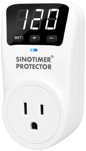 Adjustable Refrigerator Voltage Protector, LED Display Overvoltage and Undervoltage Protection 120VAC, 15A Single Outlet Digital Surge Socket Protector for Home Appliance with Delay Circuit Adjustable Refrigerator Voltage Protector, LED Display Overvoltage and Undervoltage Protection 120VAC, 15A Single Outlet Digital Surge Socket Protector for Home Appliance with Delay Circuit