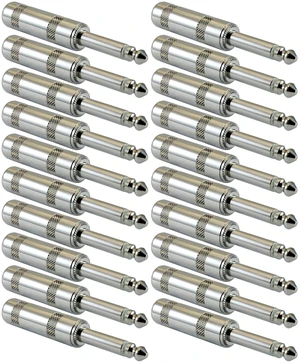 1/4" Plugs for Speaker Cables, Patch Cables, Snakes - TS Male Mono 1/4 Inch Phono 6.3mm Phone Plug Bulk - 20 PACK 1/4" Plugs for Speaker Cables, Patch Cables, Snakes - TS Male Mono 1/4 Inch Phono 6.3mm Phone Plug Bulk - 20 PACK