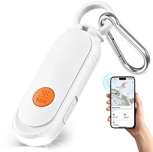 Personal Safety Alarm for Women, Rechargeable 135dB Siren with Flashing Light, Anti-Loss Locking Pin, Keychain SOS Alarm Works with Apple Find My, Kids, Seniors, Night Runners, iOS Only, White Personal Safety Alarm for Women, Rechargeable 135dB Siren with Flashing Light, Anti-Loss Locking Pin, Keychain SOS Alarm Works with Apple Find My, Kids, Seniors, Night Runners, iOS Only, White