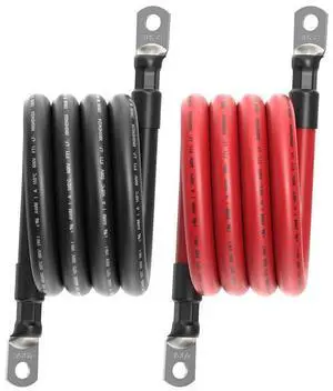 4/0 Battery Cable, 4FT Black + 4FT Red Heavy-Duty Inverter Cables for Car Audio RV Trailer Amp Wiring (4FT 4/0AWG - 3/8") 4/0 Battery Cable, 4FT Black + 4FT Red Heavy-Duty Inverter Cables for Car Audio RV Trailer Amp Wiring (4FT 4/0AWG - 3/8")
