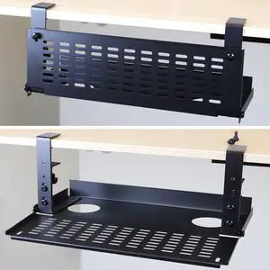 Universal Under Desk Cable Management Tray-Clamp Mount Hinged Swing Modesty Panel Organizer for Office Desks, Easy Access Flip-Down Position Power Strip Cord Storage No-Drill, 25 lb Capacity Universal Under Desk Cable Management Tray-Clamp Mount Hinged Swing Modesty Panel Organizer for Office Desks, Easy Access Flip-Down Position Power Strip Cord Storage No-Drill, 25 lb Capacity