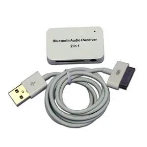 WHITE Bluetooth Audio Receiver Wireless Stereo Music w/ 3.5mm Jack & 30-Pin Port for iPhone, iPod, Pad WHITE Bluetooth Audio Receiver Wireless Stereo Music w/ 3.5mm Jack & 30-Pin Port for iPhone, iPod, Pad