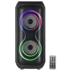 IQ Sound IQ-3404BT 2x4-inch High Efficiency Speaker System, Bluetooth Enabled with TWS, Colorful LED Lights, USB/Micro SD/AUX Inputs, FM Radio, 3.5mm Mic Input, Rechargeable Battery, Built-in Handles IQ Sound IQ-3404BT 2x4-inch High Efficiency Speaker System, Bluetooth Enabled with TWS, Colorful LED Lights, USB/Micro SD/AUX Inputs, FM Radio, 3.5mm Mic Input, Rechargeable Battery, Built-in Handles