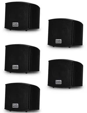 Acoustic Audio AA321B Mountable Indoor Black Speakers 1000 Watts 5 Piece Set AA321B-5S Acoustic Audio AA321B Mountable Indoor Black Speakers 1000 Watts 5 Piece Set AA321B-5S