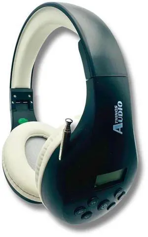 FM Radio Headphones, Black & White | Adjustable, Pull-Out Antenna, Portable Personal Radio, Battery Powered, 2 AA Batteries Not Included FM Radio Headphones, Black & White | Adjustable, Pull-Out Antenna, Portable Personal Radio, Battery Powered, 2 AA Batteries Not Included