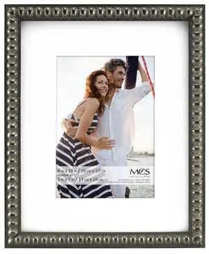 8x10 Inch Bead Frame with 5x7 Inch Mat Opening, Pewter (47598) 8x10 Inch Bead Frame with 5x7 Inch Mat Opening, Pewter (47598)