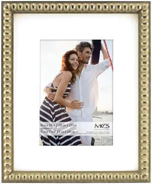 8x10 Inch Bead Frame with 5x7 Inch Mat Opening, Champagne (47605) 8x10 Inch Bead Frame with 5x7 Inch Mat Opening, Champagne (47605)