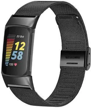 Slim Band for Fitbit Charge 6/Charge 5 SmartWatch, Mesh Stainless Steel Adjustable Watchband Feminine Strap Replacement Accessory Strap for Charge 6/Charge 5 Fitness & Health Tracker (Black) Slim Band for Fitbit Charge 6/Charge 5 SmartWatch, Mesh Stainless Steel Adjustable Watchband Feminine Strap Replacement Accessory Strap for Charge 6/Charge 5 Fitness & Health Tracker (Black)