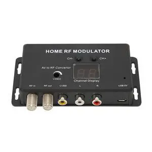 AV to RF Modulator, Professional UHF TV Link Modulator with PAL/NTSC Compatibility for Home Entertainment Systems Set Top Boxes and AV Sources AV to RF Modulator, Professional UHF TV Link Modulator with PAL/NTSC Compatibility for Home Entertainment Systems Set Top Boxes and AV Sources