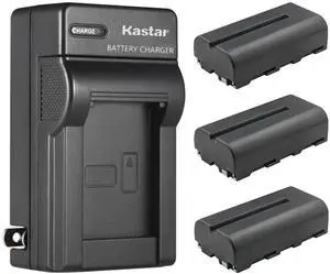 3-Pack NP-F550 / NP-F570 Battery and AC Wall Charger Replacement for iFootage Shark Slider Mini, iFootage Shark Slider Nano 3-Pack NP-F550 / NP-F570 Battery and AC Wall Charger Replacement for iFootage Shark Slider Mini, iFootage Shark Slider Nano