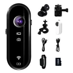 1080P Mini WIFI Action Camera: 128G Thumb Portable Body Worn Camera Wearable Video Recorder with 360° Rotatable Magnetic Clip Easy to Use Pet Walks Outdoor Activities Cycling Travel Outdoor Adventure 1080P Mini WIFI Action Camera: 128G Thumb Portable Body Worn Camera Wearable Video Recorder with 360° Rotatable Magnetic Clip Easy to Use Pet Walks Outdoor Activities Cycling Travel Outdoor Adventure