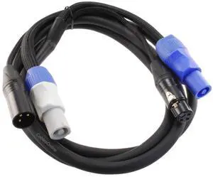 CablesOnline, 6ft. 16AWG Stage Lighting Fixture PowerCon-Compatible Power and DMX 3-Pin Combo Link Cable, PC-KD06 CablesOnline, 6ft. 16AWG Stage Lighting Fixture PowerCon-Compatible Power and DMX 3-Pin Combo Link Cable, PC-KD06