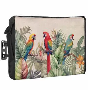 Tropical Birds Waterproof Outdoor TV Cover 40-43 Inch Weatherproof, Outside Television Cover TV Screen Protector with Remote Control Pocket, Rustic Green Palm Tree Leaves Animal Tropical Birds Waterproof Outdoor TV Cover 40-43 Inch Weatherproof, Outside Television Cover TV Screen Protector with Remote Control Pocket, Rustic Green Palm Tree Leaves Animal