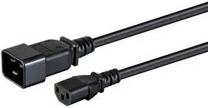 Heavy Duty Computer Power Cord - 10 Feet - Black | IEC 60320 C13 to IEC 60320 C20, 12AWG, 15A, SJTW, 100-250V Heavy Duty Computer Power Cord - 10 Feet - Black | IEC 60320 C13 to IEC 60320 C20, 12AWG, 15A, SJTW, 100-250V