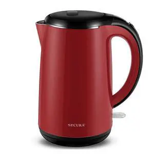 Original Stainless Steel Double Wall Electric Water Kettle 1.8 Quart with Auto Shut-Off & Boil-Dry Protection, Red SWK-1701DR/HB-3227B Original Stainless Steel Double Wall Electric Water Kettle 1.8 Quart with Auto Shut-Off & Boil-Dry Protection, Red SWK-1701DR/HB-3227B
