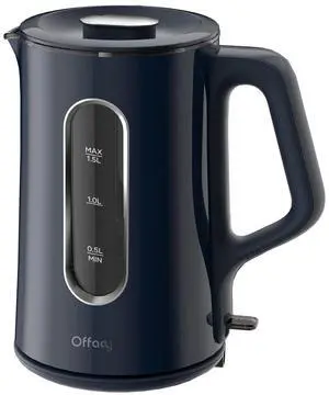 Electric Kettle, Double Wall Glass Inner, Hot Water Boiler Heater Pot, 1.5-Liter, 1200 Watts for Fast Boiling, 53oz BPA Free, Navy Blue Electric Kettle, Double Wall Glass Inner, Hot Water Boiler Heater Pot, 1.5-Liter, 1200 Watts for Fast Boiling, 53oz BPA Free, Navy Blue