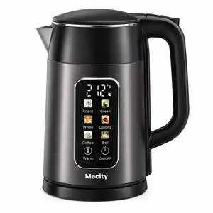 Electric Kettle 1.7L Touch Screen Temperature Control Water Boiler, No Plastic Contact with Water. 6 Preset Temperature Programs, 2 Hours Keep Warm, Auto Shut Off, Dark Grey Electric Kettle 1.7L Touch Screen Temperature Control Water Boiler, No Plastic Contact with Water. 6 Preset Temperature Programs, 2 Hours Keep Warm, Auto Shut Off, Dark Grey