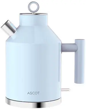 Electric Kettle, 1.5L Stainless Steel Interior, Plastic-Free, 1500W Fast Boil, Retro Design, Auto Shut-Off & Boil-Dry Protection, Light Blue Electric Kettle, 1.5L Stainless Steel Interior, Plastic-Free, 1500W Fast Boil, Retro Design, Auto Shut-Off & Boil-Dry Protection, Light Blue
